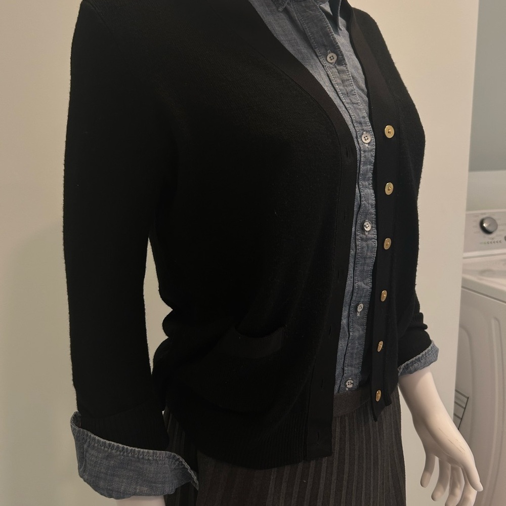 J Crew Black Cardigan Sweater - Picture 2 of 4